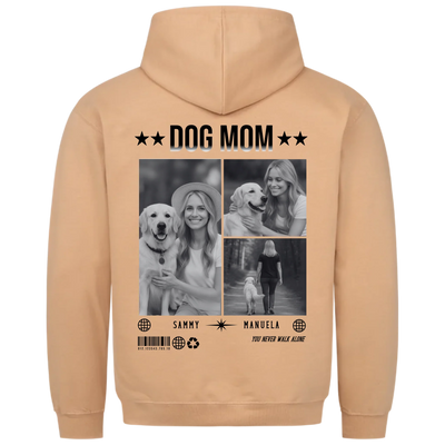 DOG MOM Fotocollage - Personalisierbarer Hoodie Unisex Rückendruck