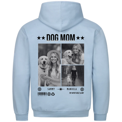 DOG MOM Fotocollage - Personalisierbarer Hoodie Unisex Rückendruck