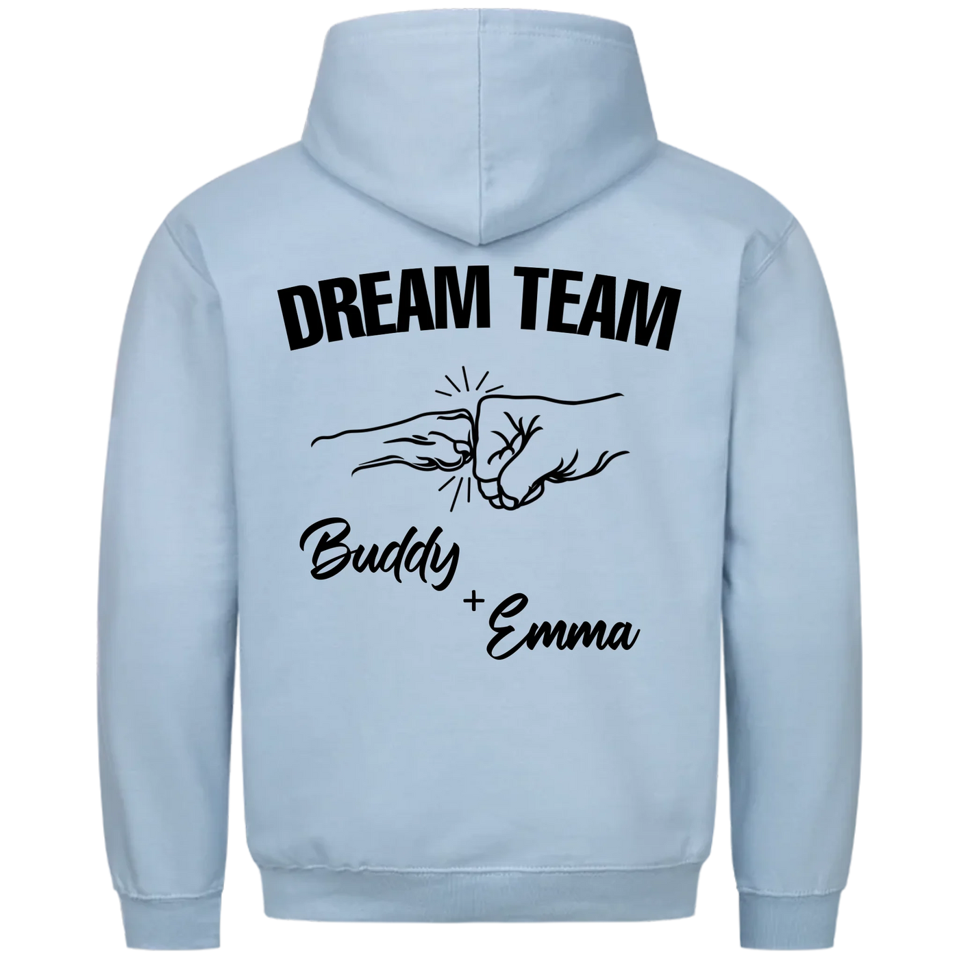 Dream Team Fauststoß - Individueller Hoodie Unisex Rückendruck