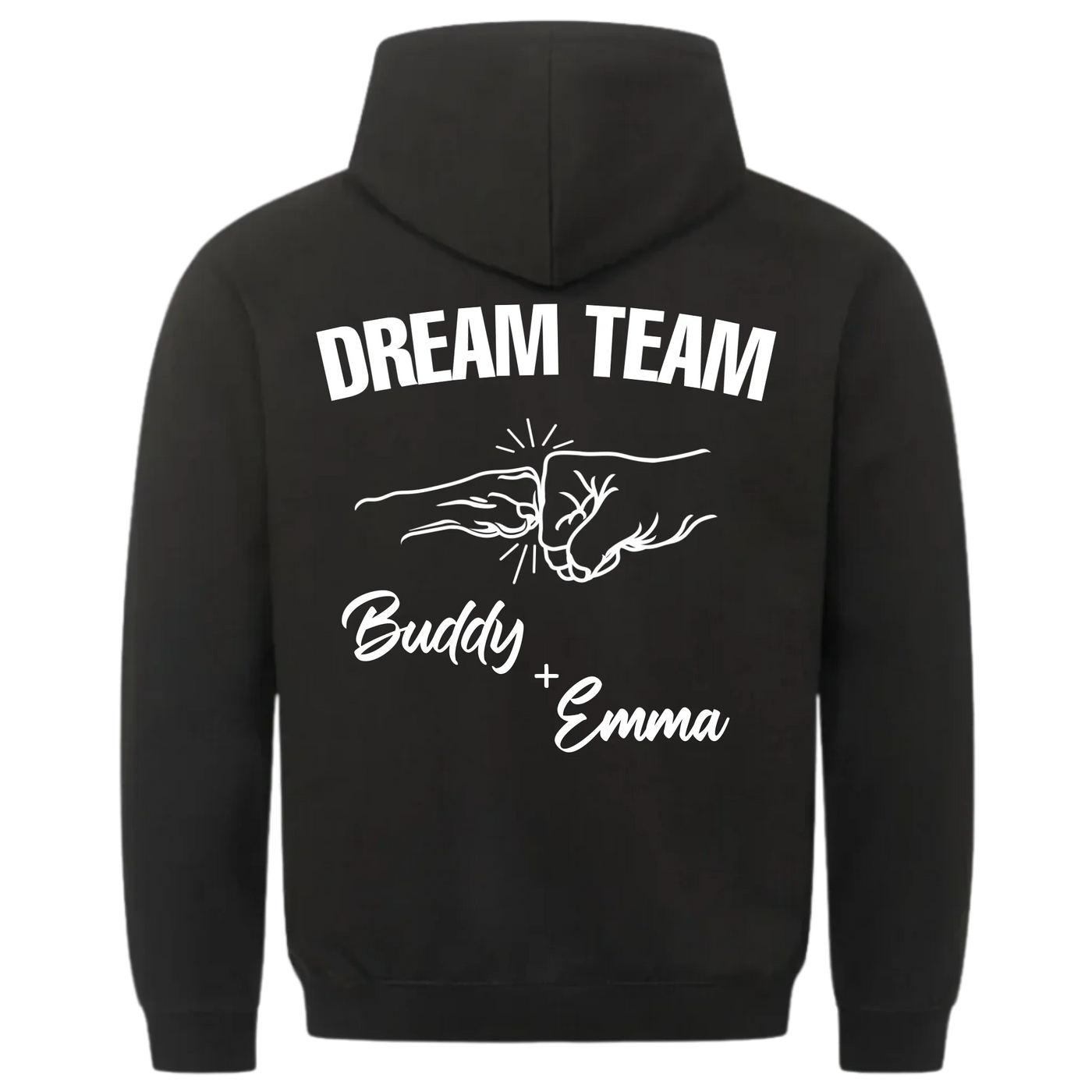 Dream Team Fauststoß - Individueller Hoodie Unisex Rückendruck