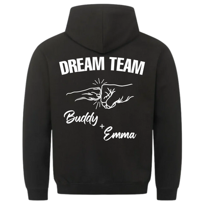 Dream Team Fauststoß - Individueller Hoodie Unisex Rückendruck