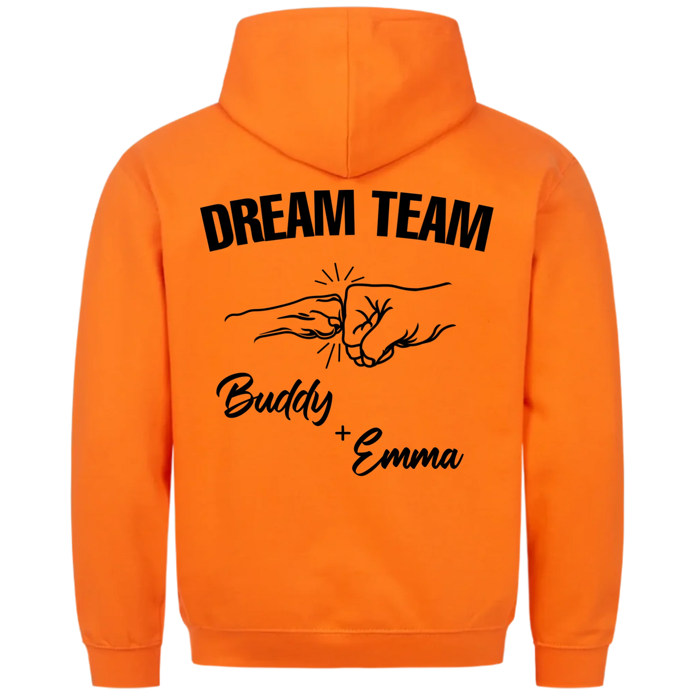 Dream Team Fauststoß - Individueller Hoodie Unisex Rückendruck