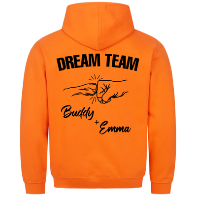 Dream Team Fauststoß - Individueller Hoodie Unisex Rückendruck