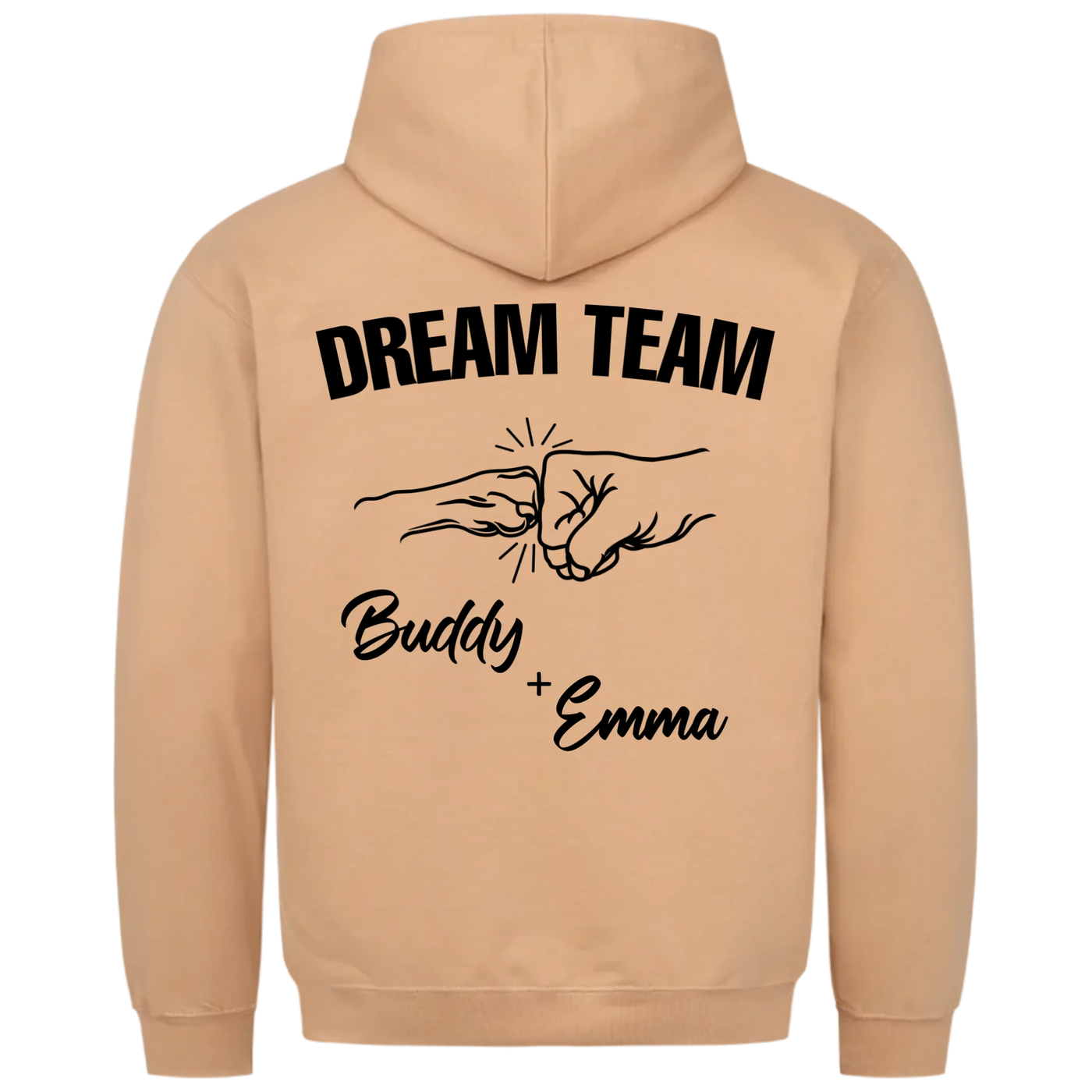 Dream Team Fauststoß - Individueller Hoodie Unisex Rückendruck