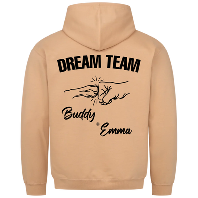 Dream Team Fauststoß - Individueller Hoodie Unisex Rückendruck