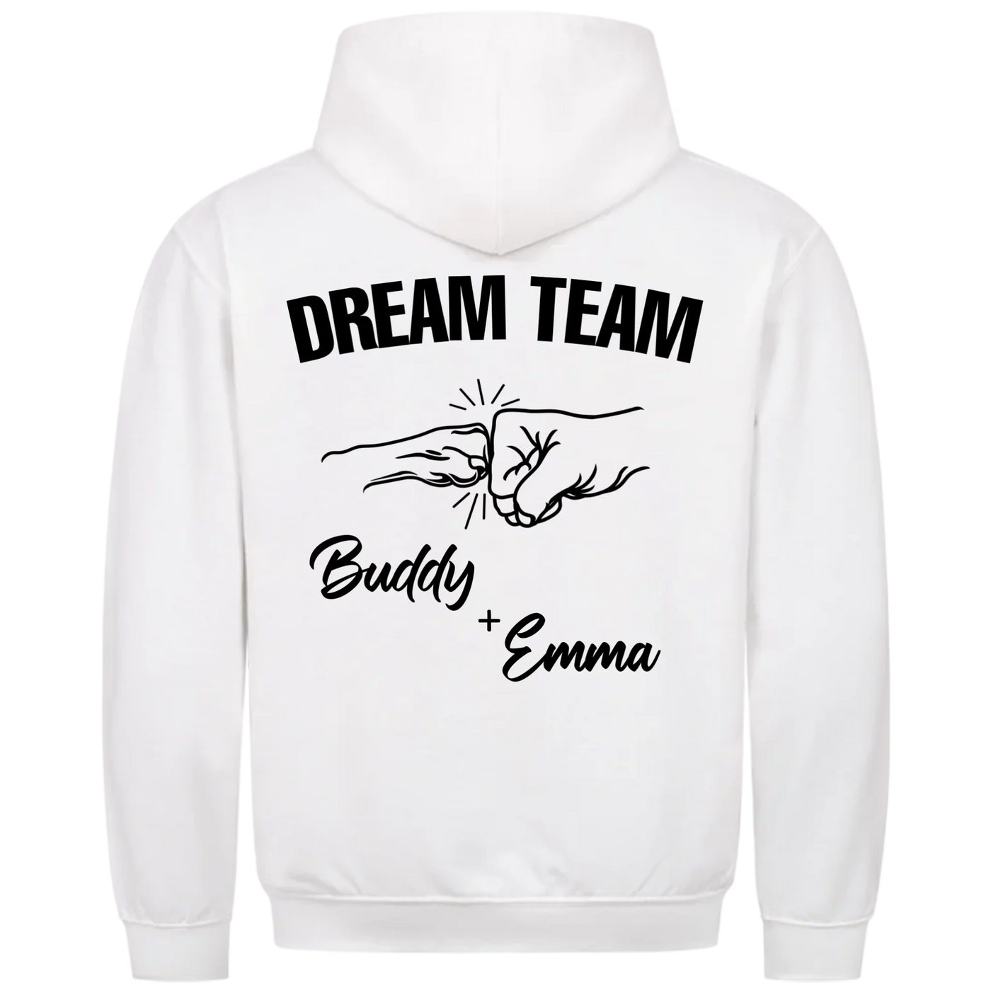Dream Team Fauststoß - Individueller Hoodie Unisex Rückendruck