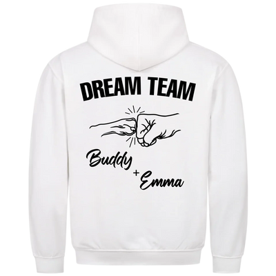 Dream Team Fauststoß - Individueller Hoodie Unisex Rückendruck