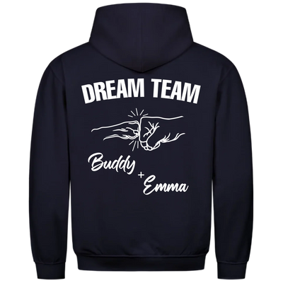 Dream Team Fauststoß - Individueller Hoodie Unisex Rückendruck