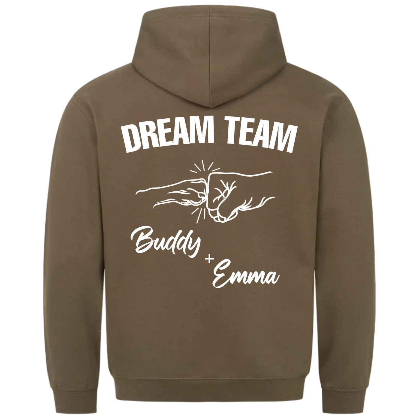Dream Team Fauststoß - Individueller Hoodie Unisex Rückendruck