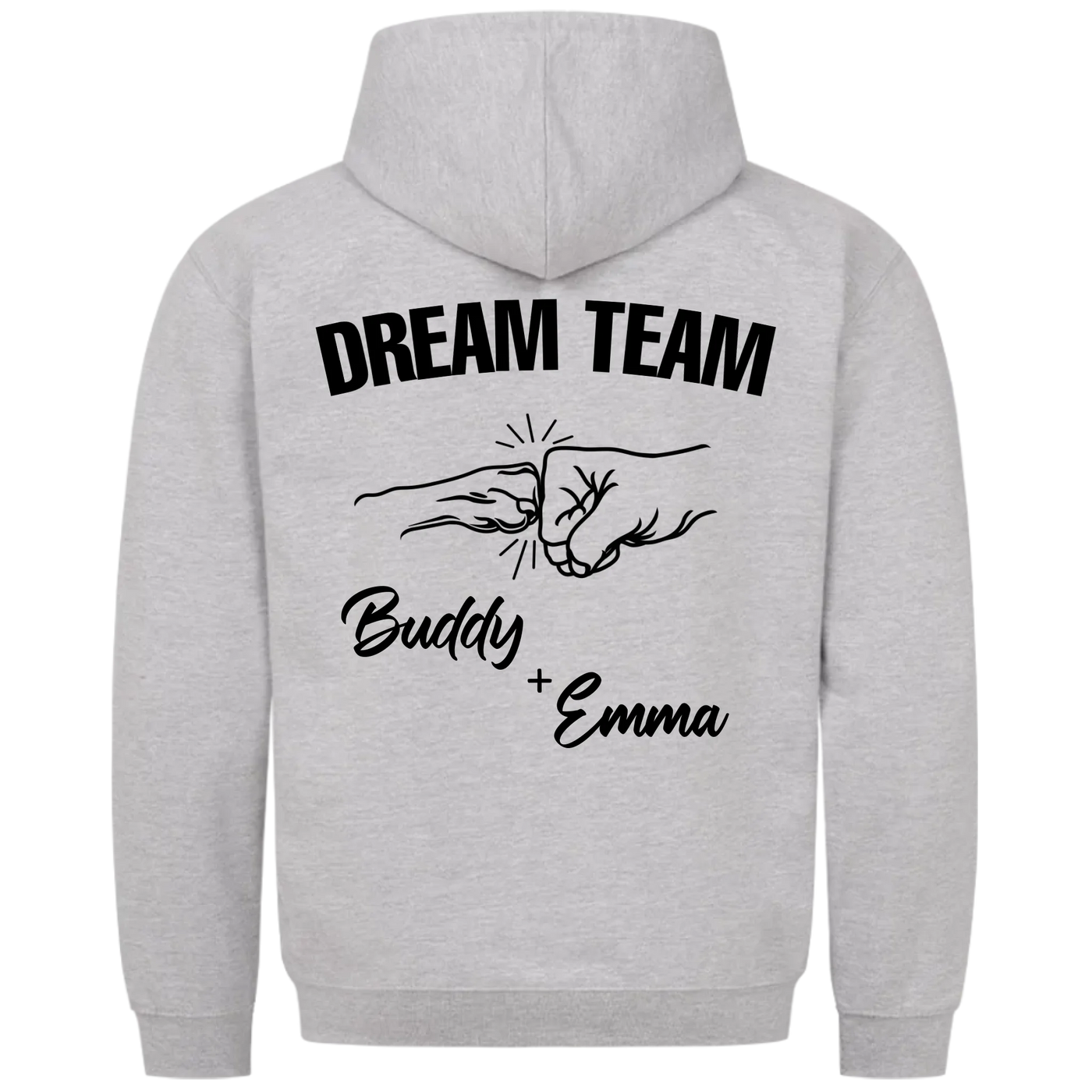 Dream Team Fauststoß - Individueller Hoodie Unisex Rückendruck