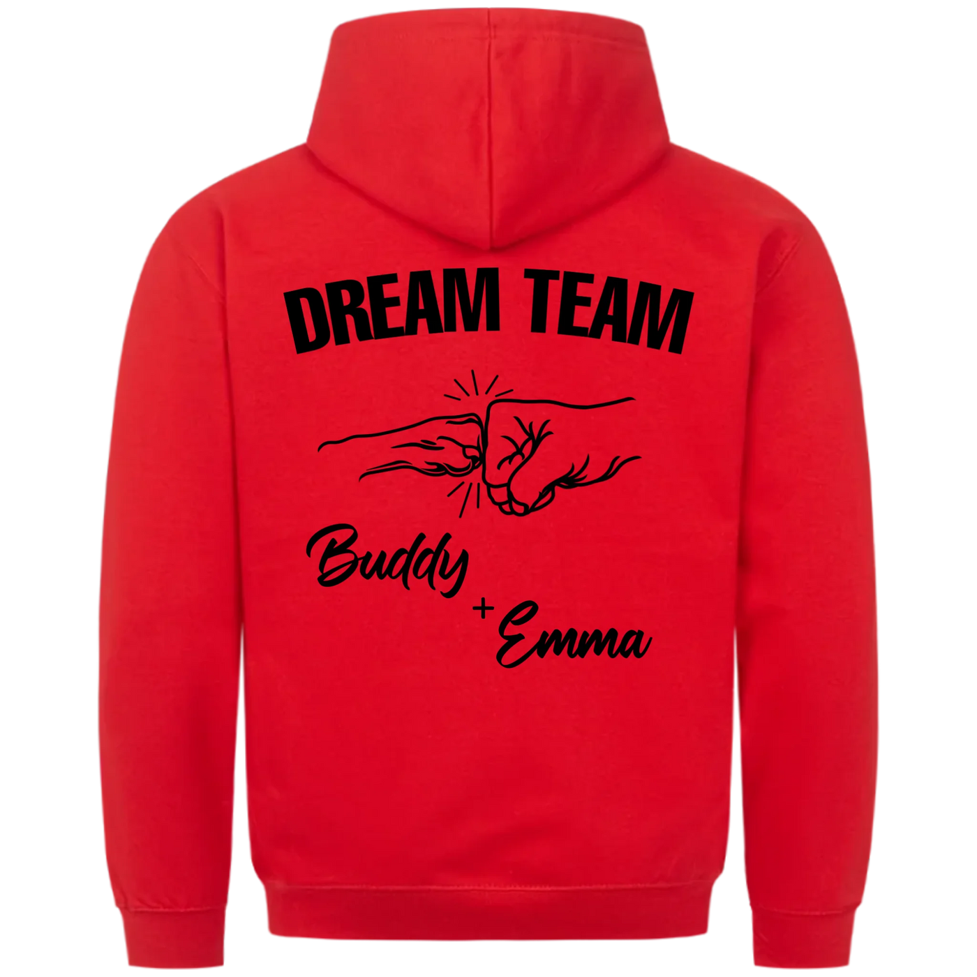 Dream Team Fauststoß - Individueller Hoodie Unisex Rückendruck