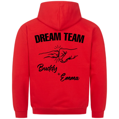 Dream Team Fauststoß - Individueller Hoodie Unisex Rückendruck