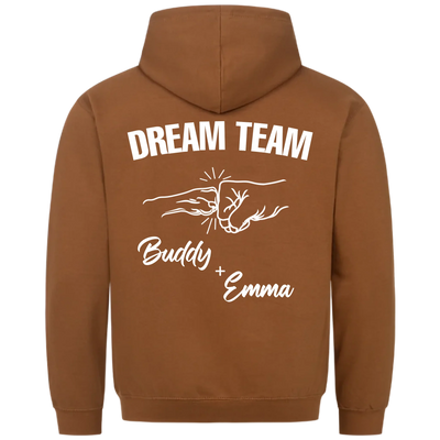 Dream Team Fauststoß - Individueller Hoodie Unisex Rückendruck
