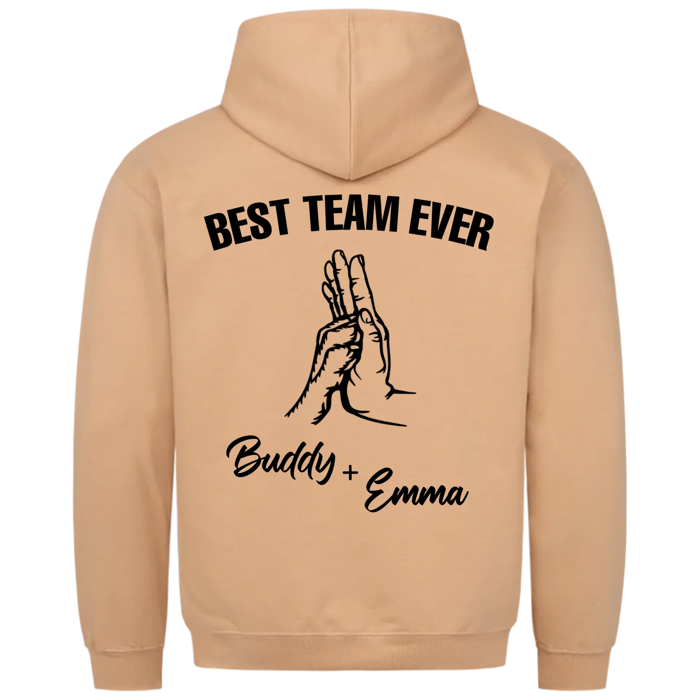 Best Team Ever – Personalisierbarer Premium Hoodie Rückendruck