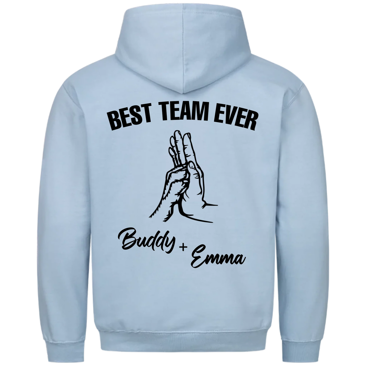 Best Team Ever – Personalisierbarer Premium Hoodie Rückendruck
