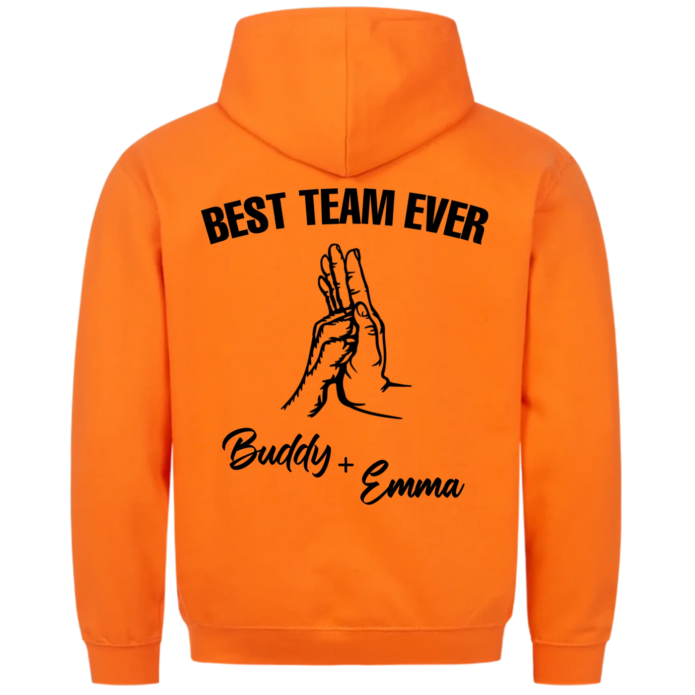 Best Team Ever – Personalisierbarer Premium Hoodie Rückendruck