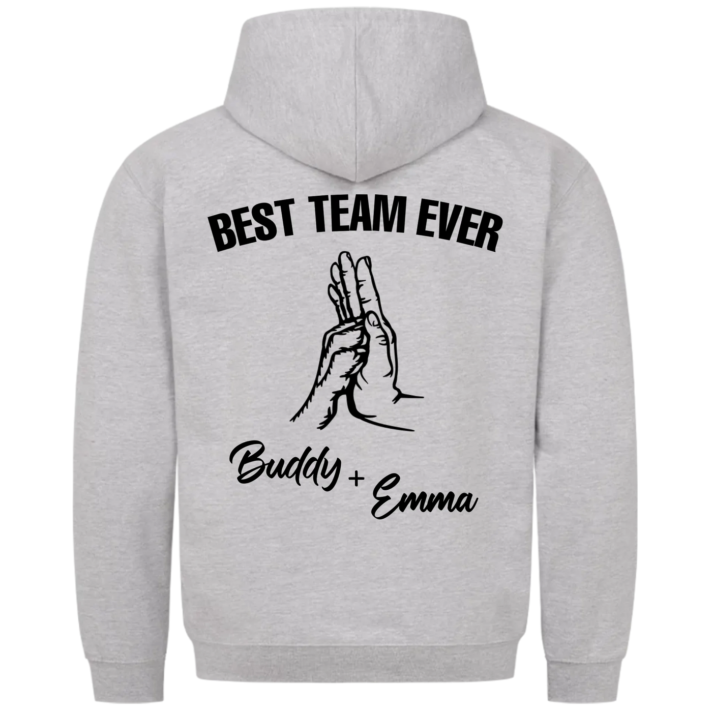 Best Team Ever – Personalisierbarer Premium Hoodie Rückendruck