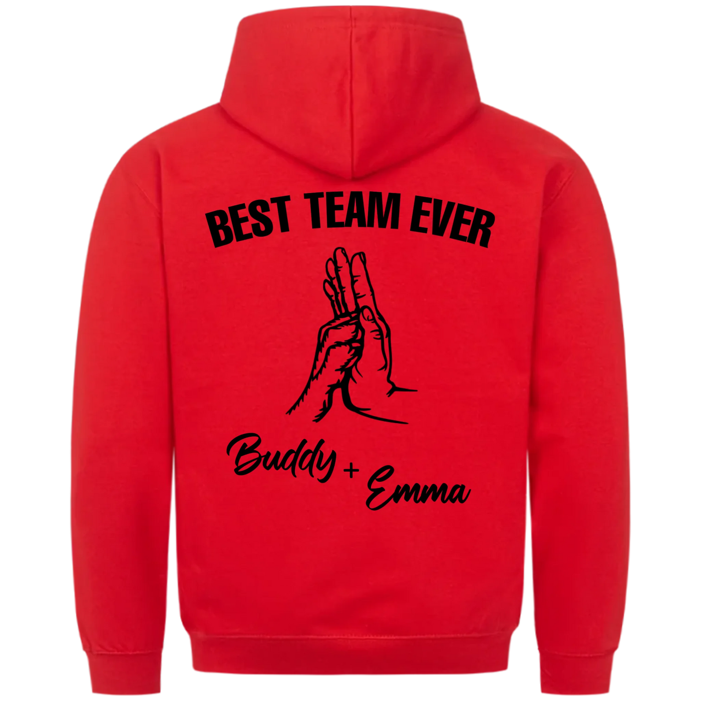 Best Team Ever – Personalisierbarer Premium Hoodie Rückendruck