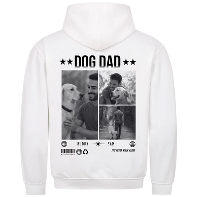 DOG DAD Photo Collage – Personalized Premium Hoodie with Backprint