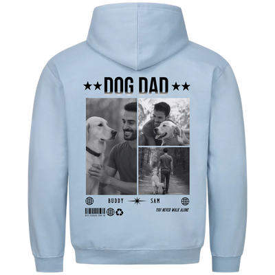 DOG DAD Photo Collage – Personalized Premium Hoodie with Backprint