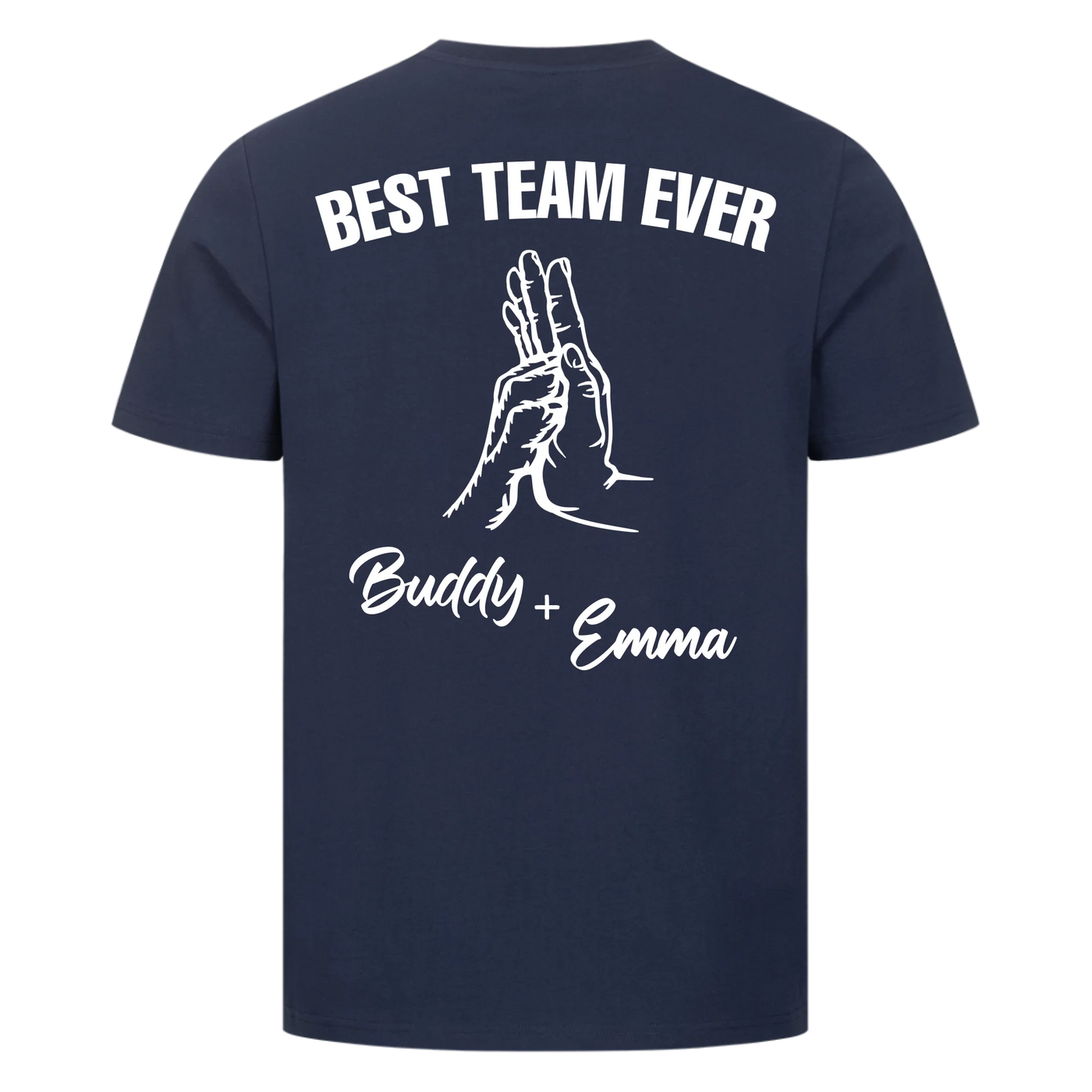 Best Team Ever – Personalisierbares Premium T-Shirt Rückendruck