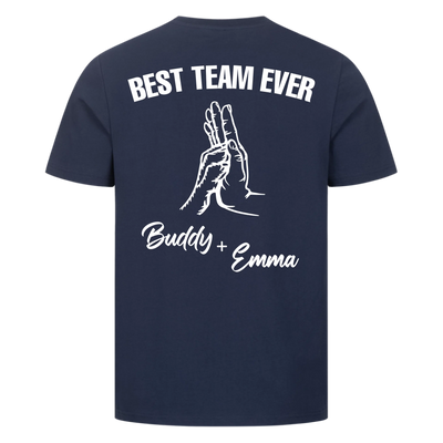 Best Team Ever – Personalisierbares Premium T-Shirt Rückendruck