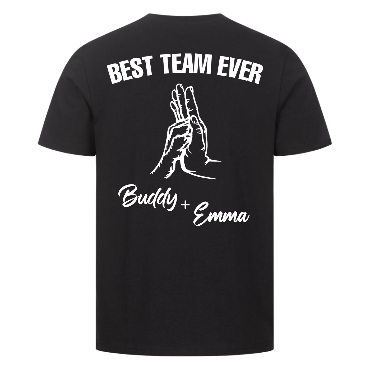 Best Team Ever – Personalisierbares Premium T-Shirt Rückendruck