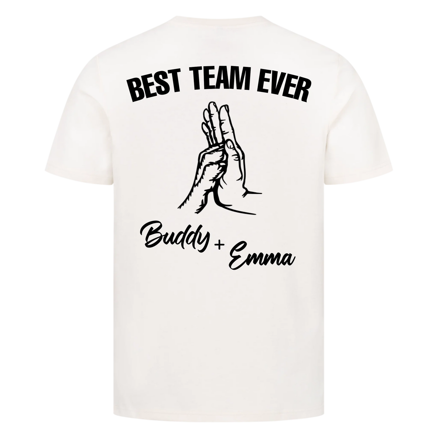 Best Team Ever – Personalisierbares Premium T-Shirt Rückendruck