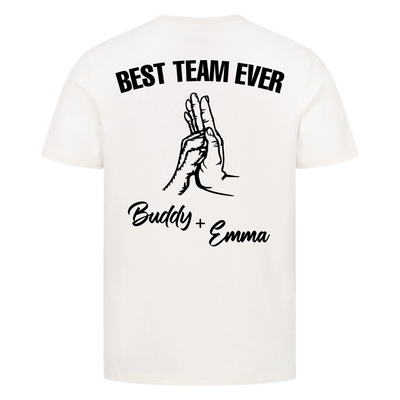 Best Team Ever – Personalisierbares Premium T-Shirt Rückendruck
