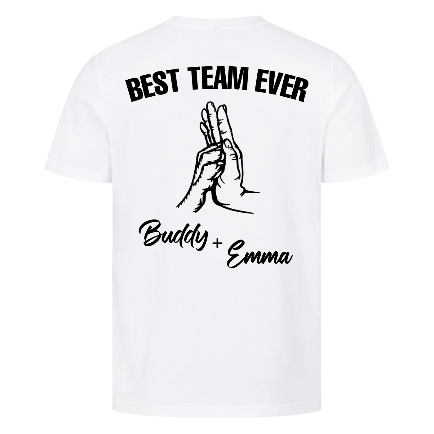 Best Team Ever – Personalisierbares Premium T-Shirt Rückendruck