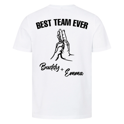 Best Team Ever – Personalisierbares Premium T-Shirt Rückendruck