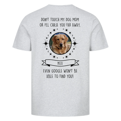 Don't touch my Dog Mom / Dog Dad – Personalized Premium T-Shirt with Custom Backprint