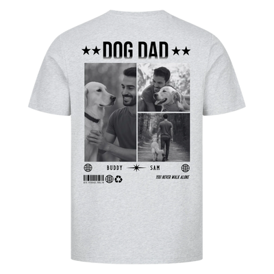 DOG DAD Photo Collage – Personalized Premium T-Shirt with Backprint