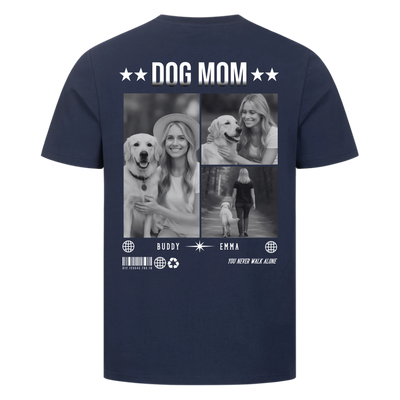 DOG MOM Photo Collage – Personalized Premium T-Shirt with Backprint