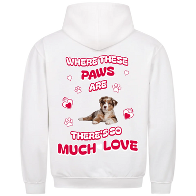 Where These Paws Are – Personalized Premium Hoodie with Costum Backprint
