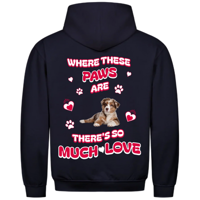 Where These Paws Are – Personalized Premium Hoodie with Costum Backprint