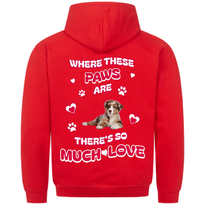 Where These Paws Are – Personalized Premium Hoodie with Costum Backprint