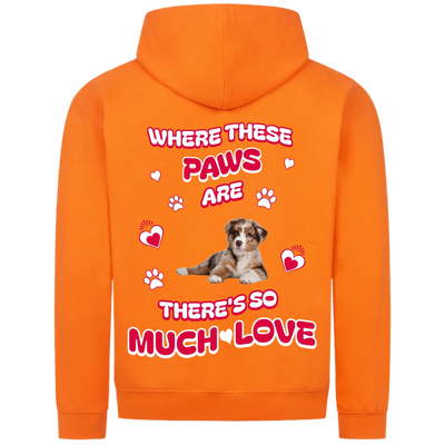 Where These Paws Are – Personalized Premium Zipper Hoodie with Costum Backprint