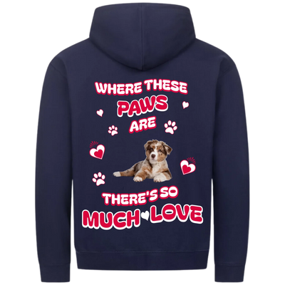 Where These Paws Are – Personalized Premium Zipper Hoodie with Costum Backprint