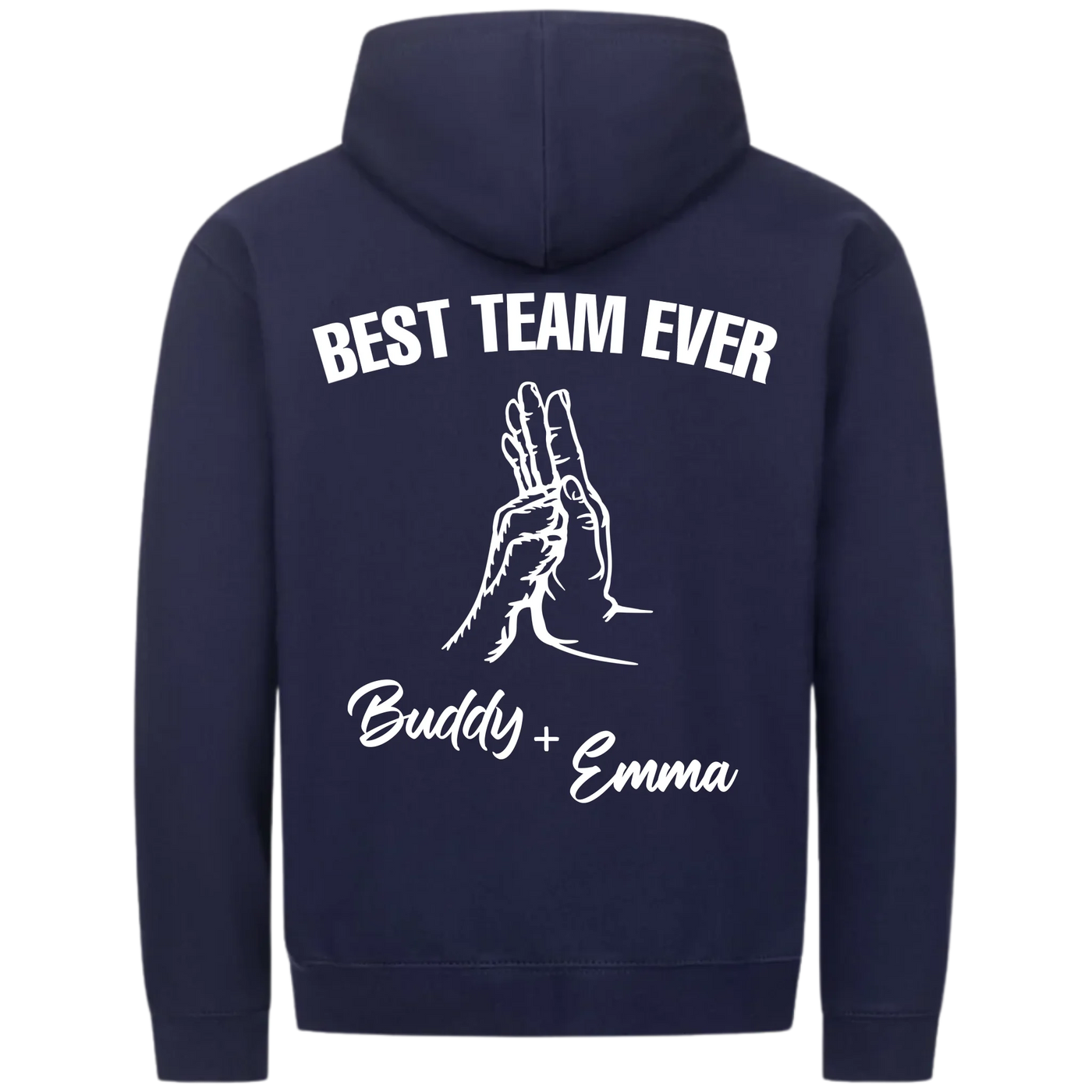 Best Team Ever – Personalized Premium Zipper Hoodie with Custom Backprint