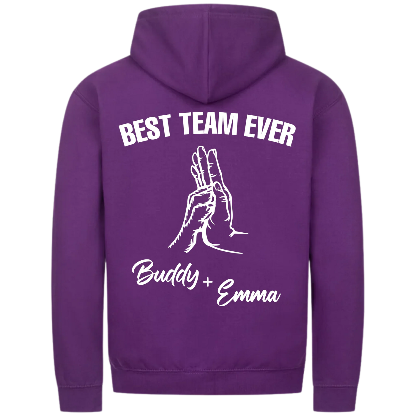 Best Team Ever – Personalized Premium Zipper Hoodie with Custom Backprint