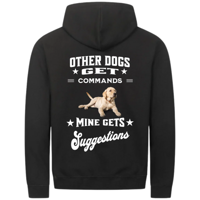 Other Dogs Get Commands  – Personalized Premium Zipper Hoodie with Custom Backprint