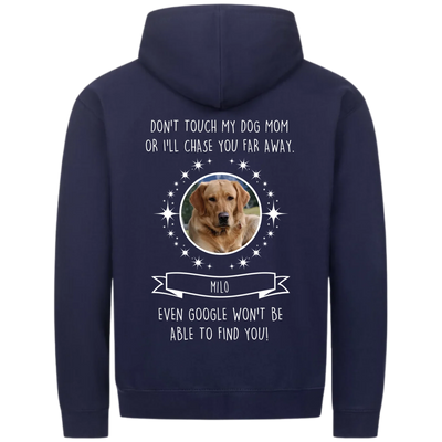 Don’t touch my Dog Mom / Dog Dad – Personalized Premium Zipper Hoodie with Custom Backprint