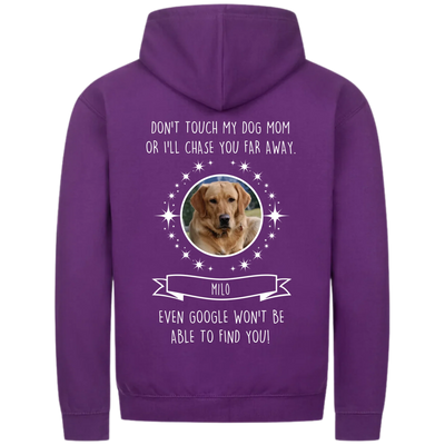 Don’t touch my Dog Mom / Dog Dad – Personalized Premium Zipper Hoodie with Custom Backprint