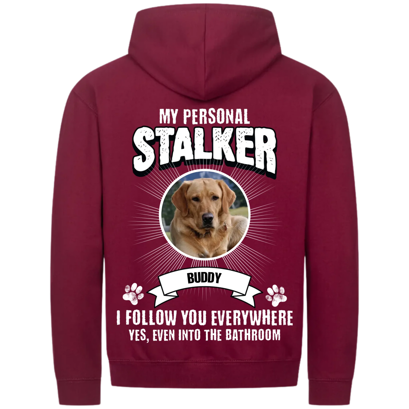 MP Zipper Hoodie burgundy back 2048 x 2048px