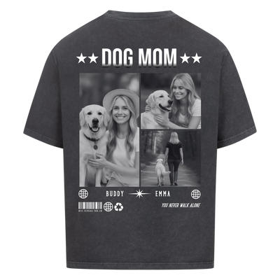 Dog Mom Photo Collage – Personalized Oversized Shirt with Custom Backprint