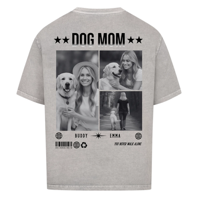 Dog Mom Photo Collage – Personalized Oversized Shirt with Custom Backprint