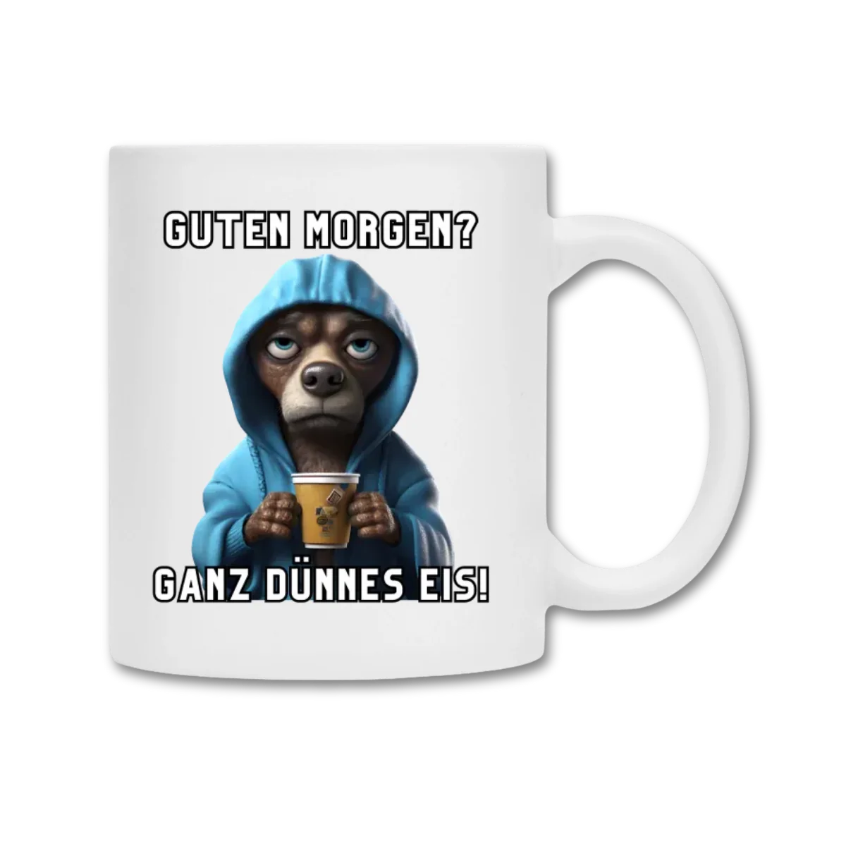 Guten Morgen? Ganz dünnes Eis!“ – Die Tasse für echte Morgenmuffel