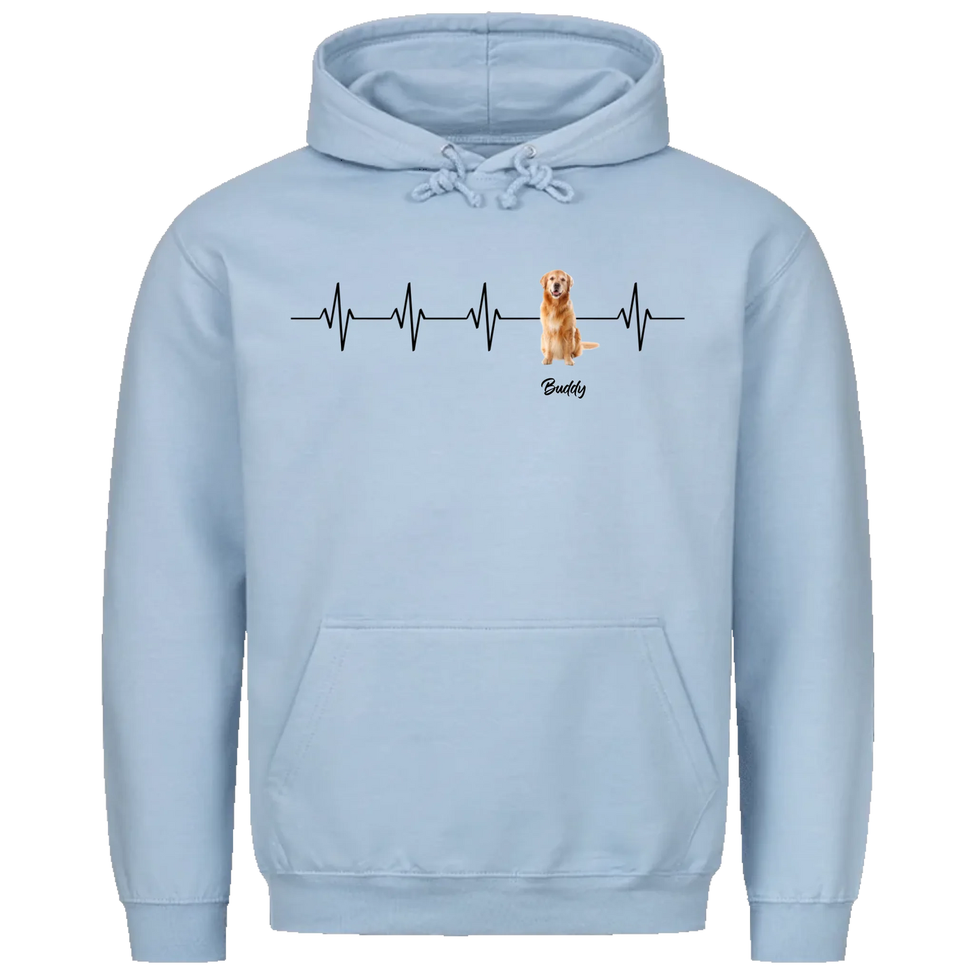 Mein Herzschlag für… – Personalisierbarer Premium Hoodie mit deinem Hund