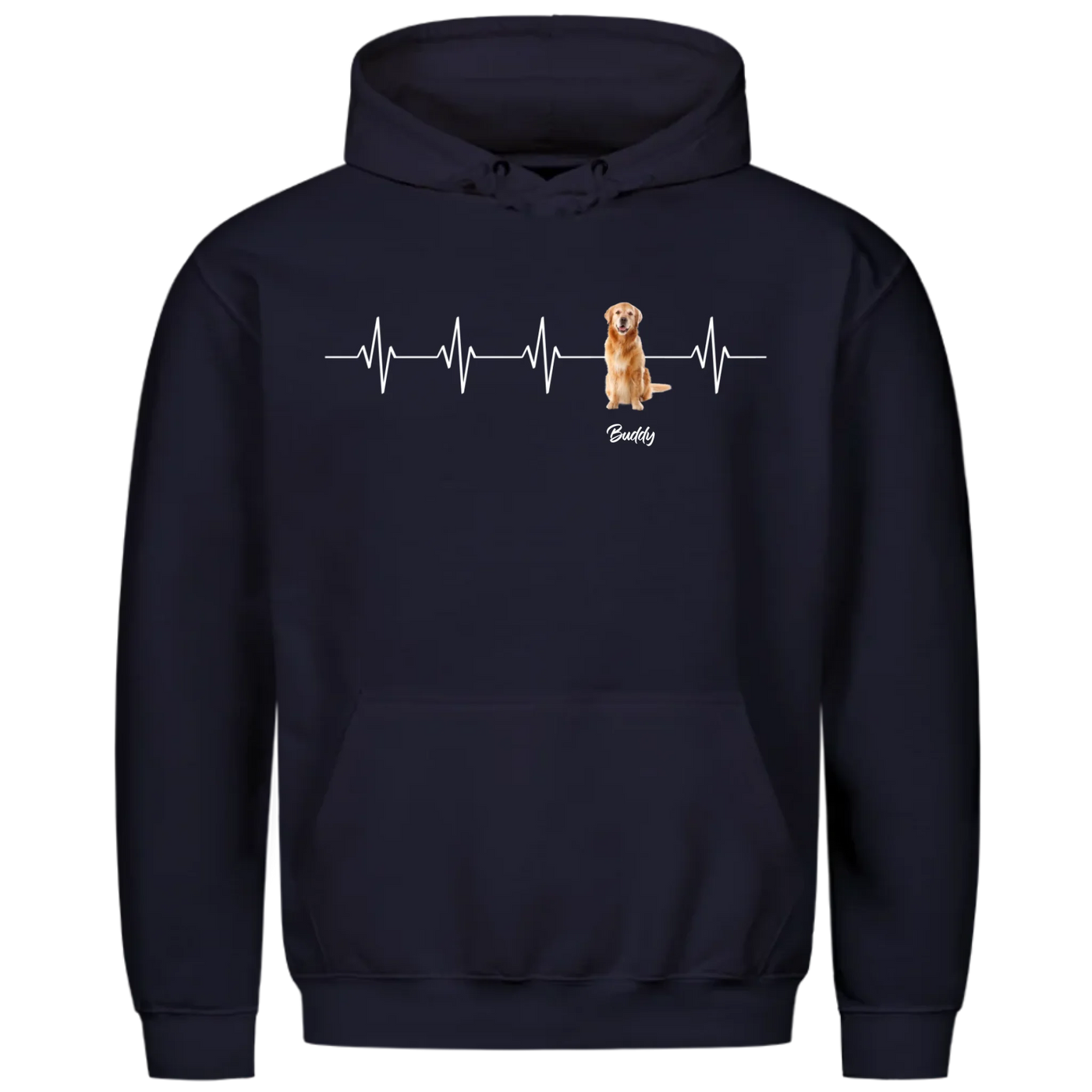 Mein Herzschlag für… – Personalisierbarer Premium Hoodie mit deinem Hund